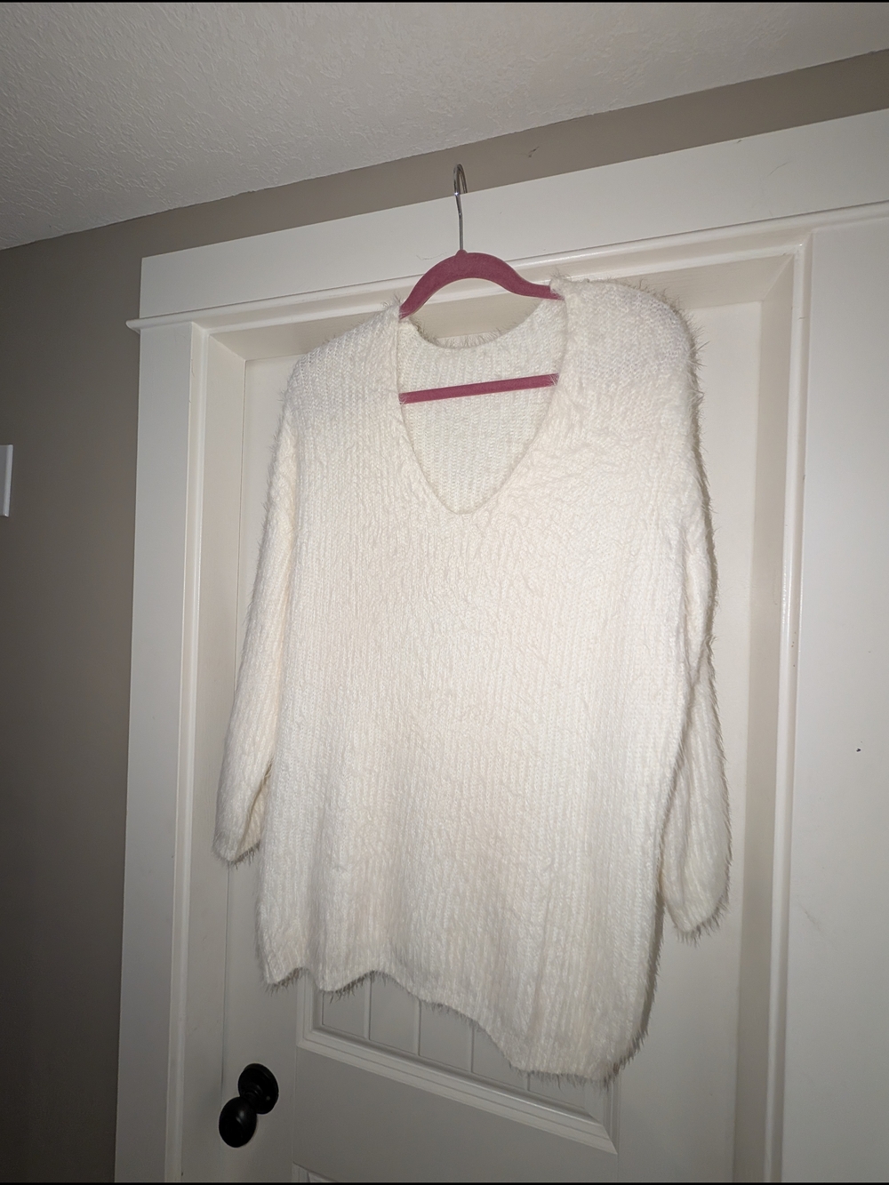 Cozy V-Neck Cream Women's Sweater